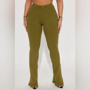 Aliyah Mineral Wash Flare Pant - Olive